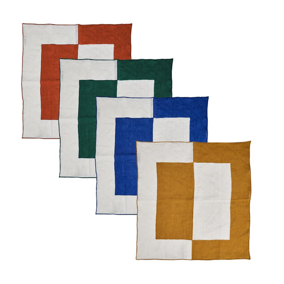 Bauhaus Embroidered Linen Napkin (Set of 4)
