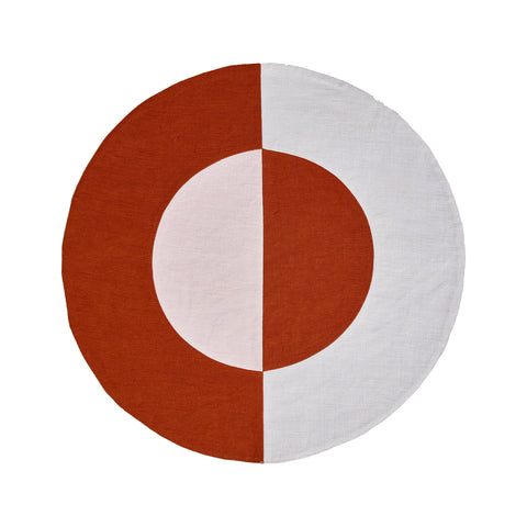 Bauhaus Embroidered Linen Round Placemat (Set of 4)