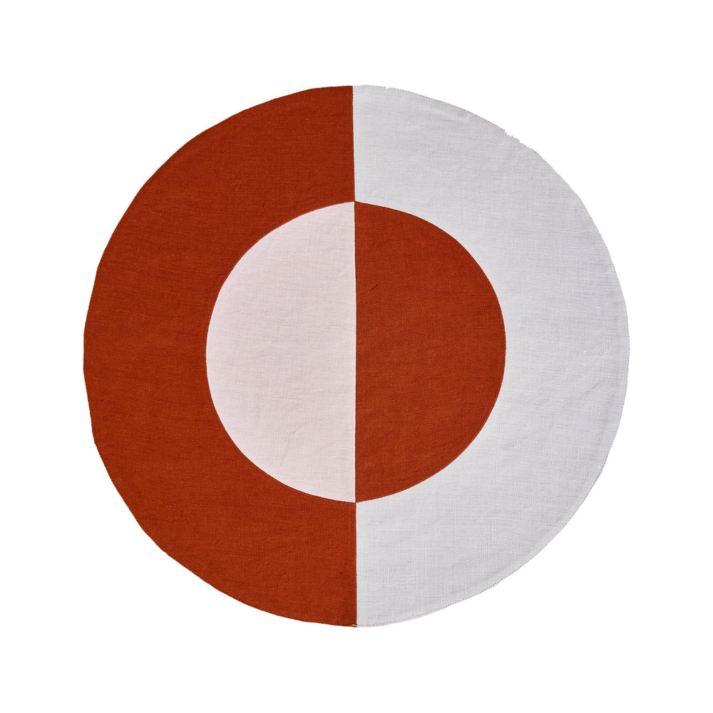 Bauhaus Embroidered Linen Round Placemat (Set of 4)