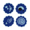 Celestial Embroidered Linen Coaster (Set of 4)  option Blue