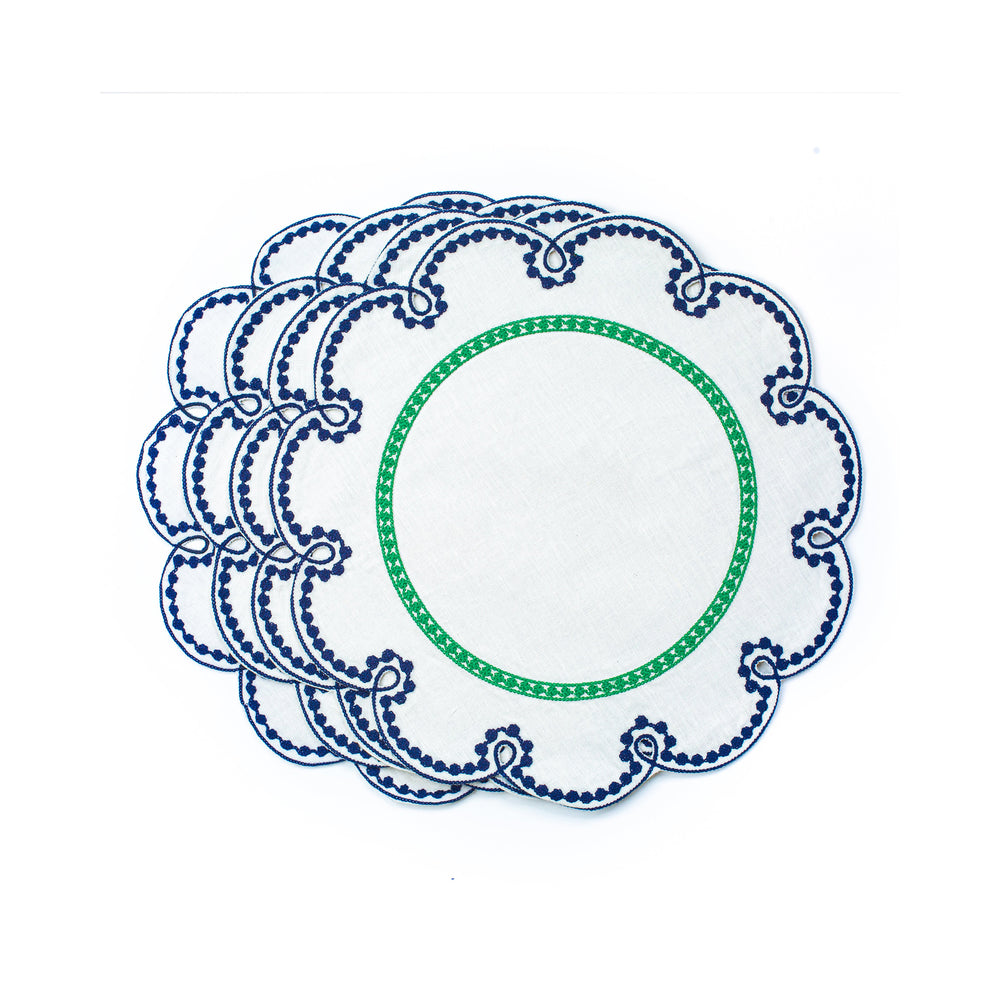 Fête Embroidered Linen Placemat (Set of 4)