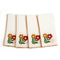 Floral Embroidered Linen Napkin (Set of 4)  option Amber / Red / Pink