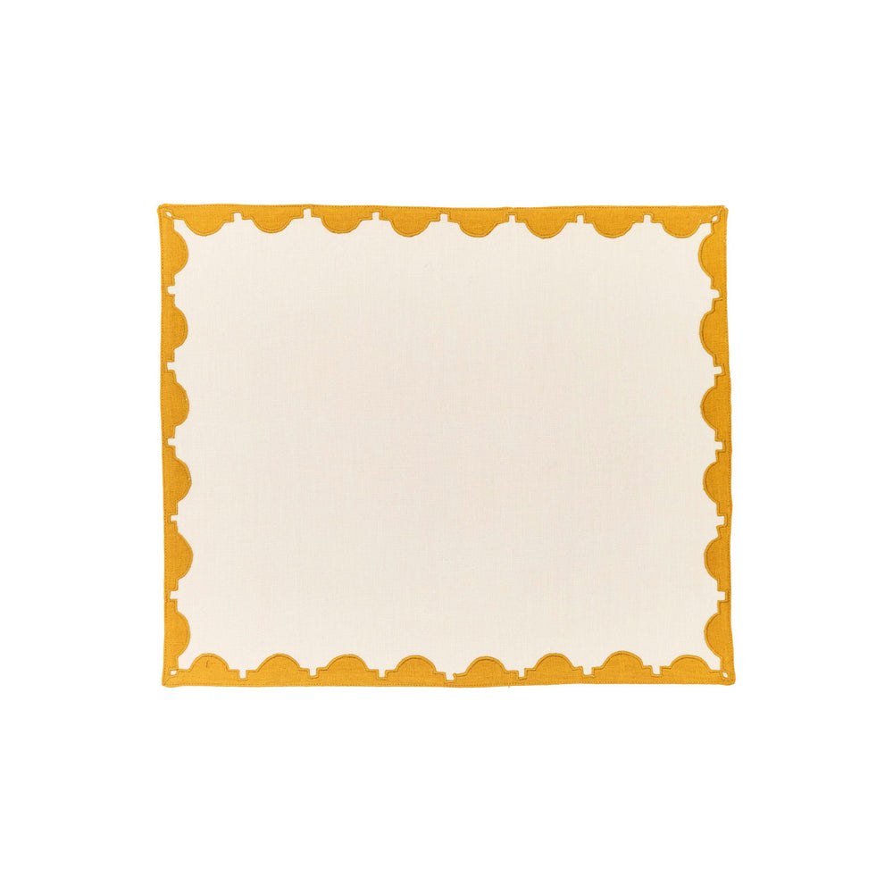 Monaco Applique Border Linen Placemat (Set of 4)