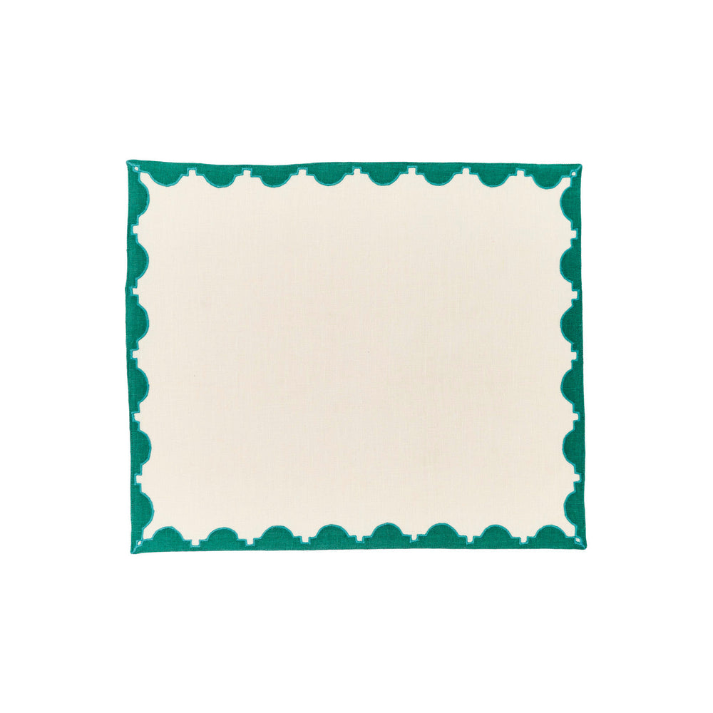 Monaco Applique Border Linen Placemat (Set of 4)