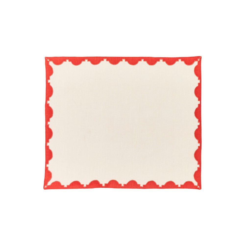 Monaco Applique Border Linen Placemat (Set of 4)