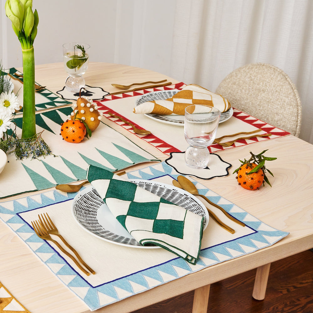 Monaco Chevron Embroidered Linen Placemat (Set of 4)