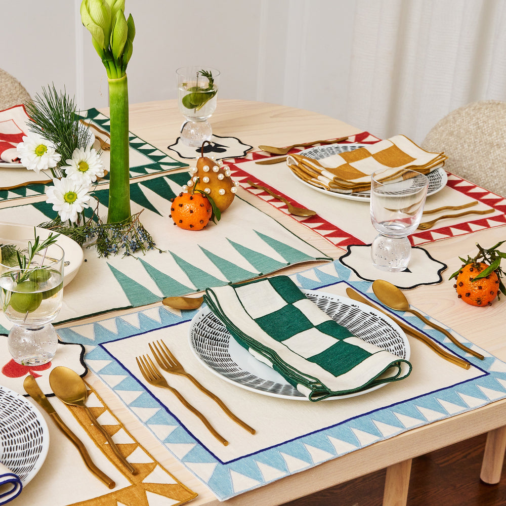 Monaco Chevron Embroidered Linen Placemat (Set of 4)