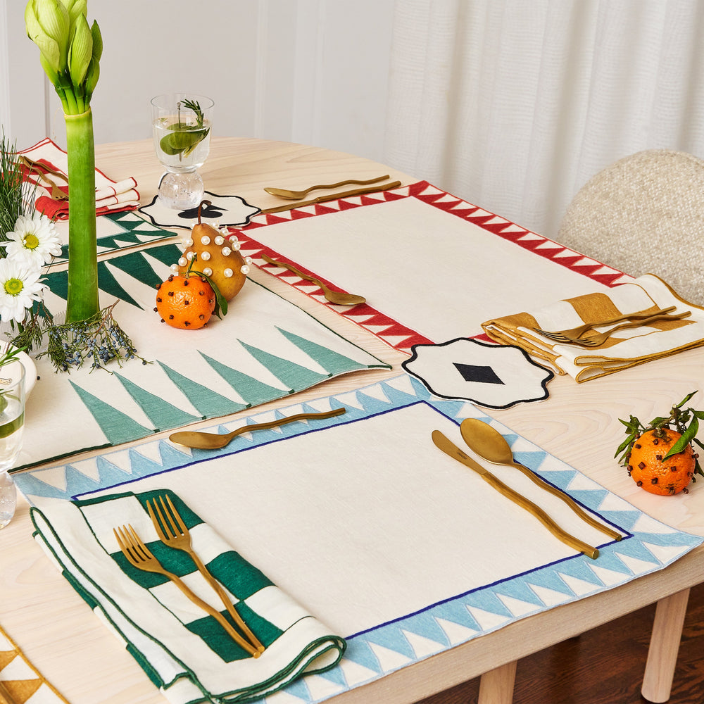 Monaco Chevron Embroidered Linen Placemat (Set of 4)