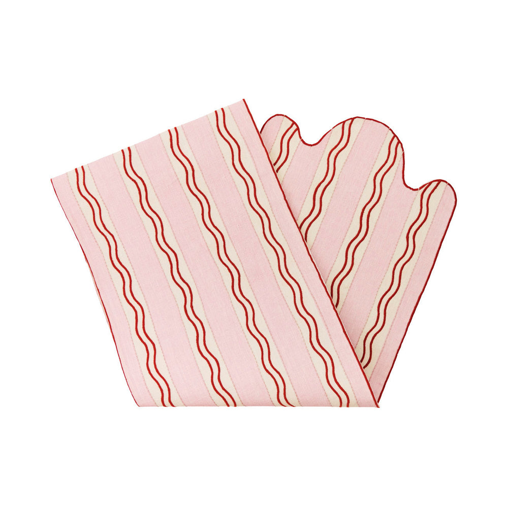 Monaco Stripe Embroidered Linen Runner