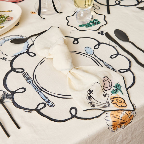 Place Du Jour Embroidered Linen Placemat (Set of 4)