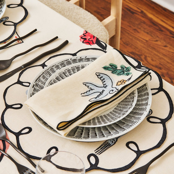Place Du Jour Embroidered Linen Placemat (Set of 4)