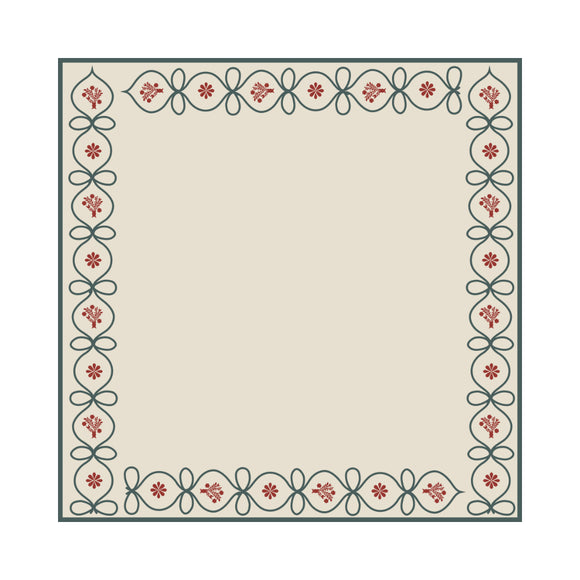 Ribbon Floral Embroidered Linen Napkin (Set of 4)