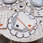 Salon Embroidered Card Suite Dinner Napkin (Set of 4)