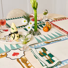 Salon Monte Carlo Card Suite Embroidered Linen Coaster (Set of 4)