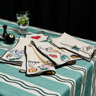 Salon Monte Carlo Card Suite Embroidered Linen Coaster (Set of 4)