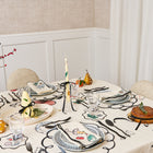 Salon Motif Embroidered Linen Napkin (Set of 4)