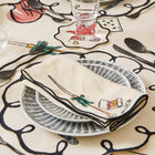Salon Motif Embroidered Linen Napkin (Set of 4)