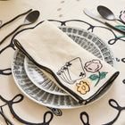 Salon Motif Embroidered Linen Napkin (Set of 4)