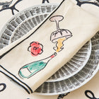 Salon Motif Embroidered Linen Napkin (Set of 4)