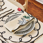 Salon Motif Embroidered Linen Napkin (Set of 4)