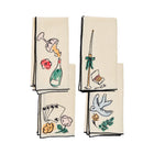 Salon Motif Embroidered Linen Napkin (Set of 4)