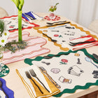Salon Motif Scallop Embroidered Linen Placemat (Set of 4)