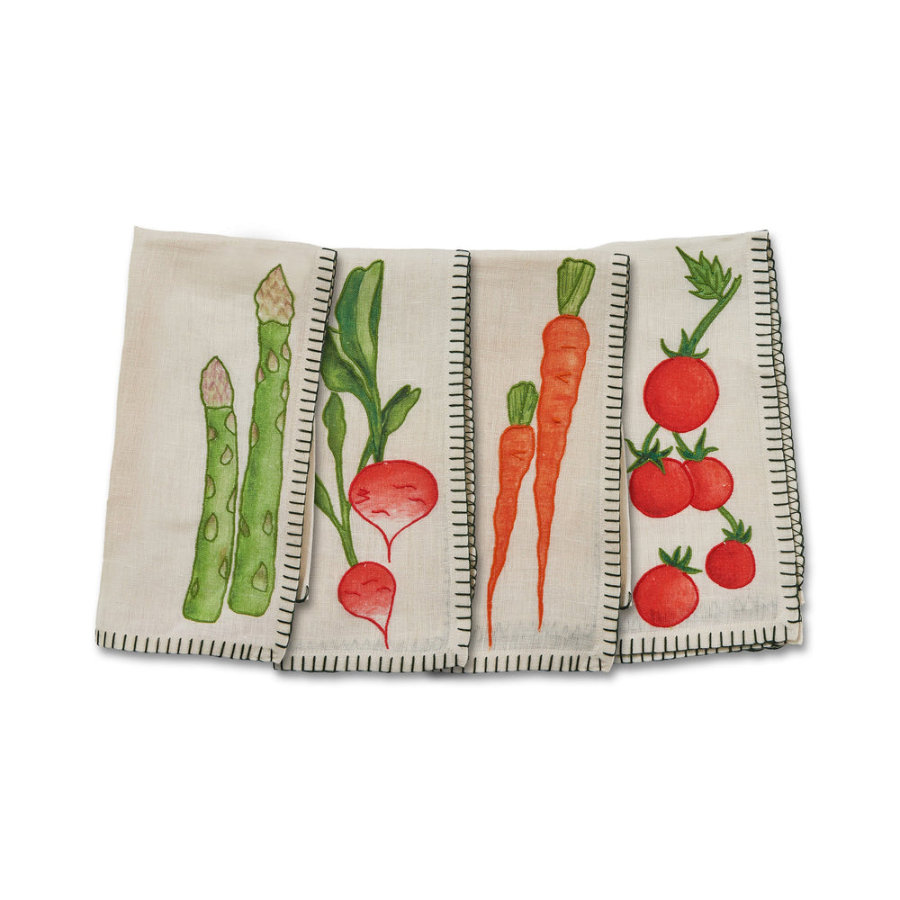 Still Life Embroidered Linen Napkin (Set of 4)