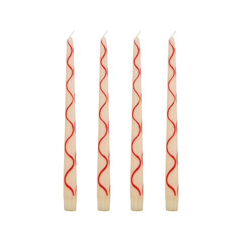 Still Life Hand-Painted Taper Candle (Set of 4)