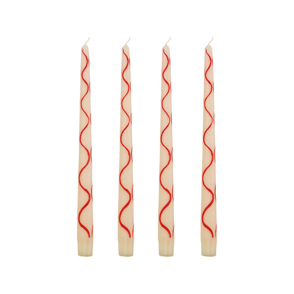 Still Life Hand-Painted Taper Candle (Set of 4)