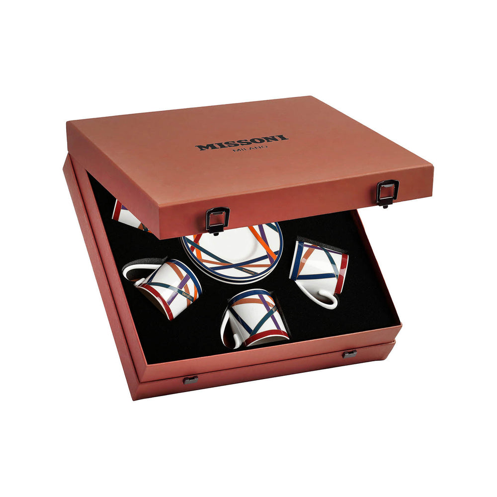 Nastri Multicolor Coffee Cup and Saucer (Set of 6)