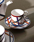 Nastri Multicolor Coffee Cup and Saucer (Set of 6)