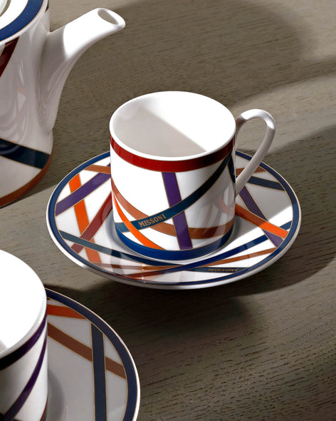 Nastri Multicolor Coffee Cup and Saucer (Set of 6)
