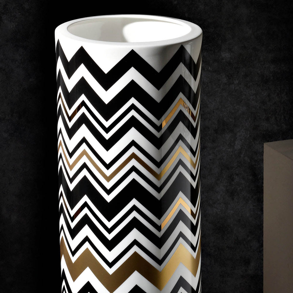 Zig Zag Gold High Vase