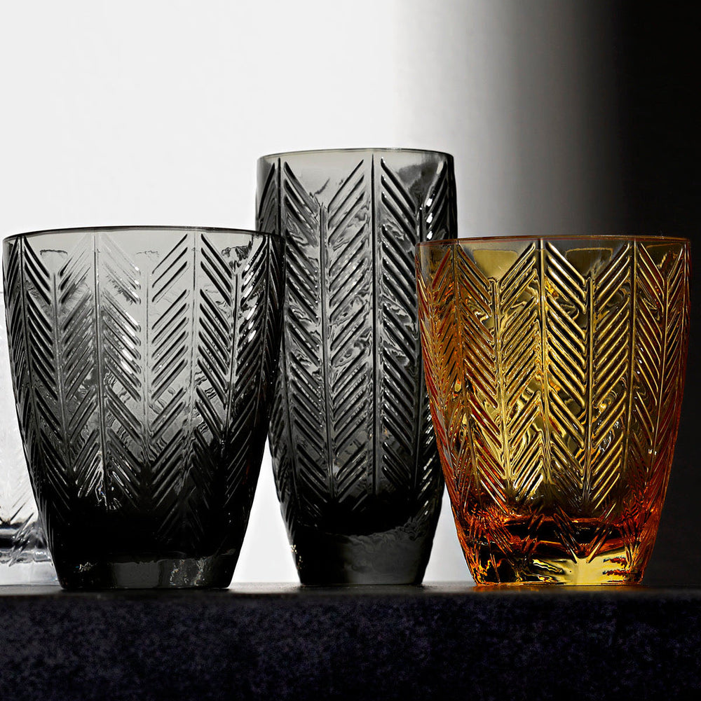 Zig Zag Grey Champagne Glass (Set of 6)