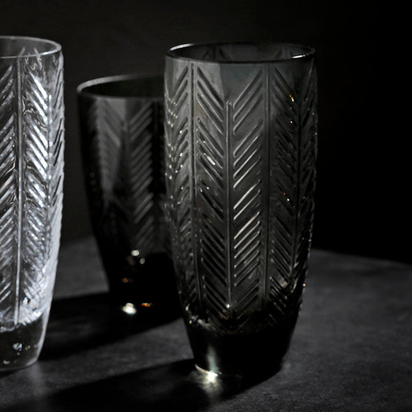 Zig Zag Grey Champagne Glass (Set of 6)