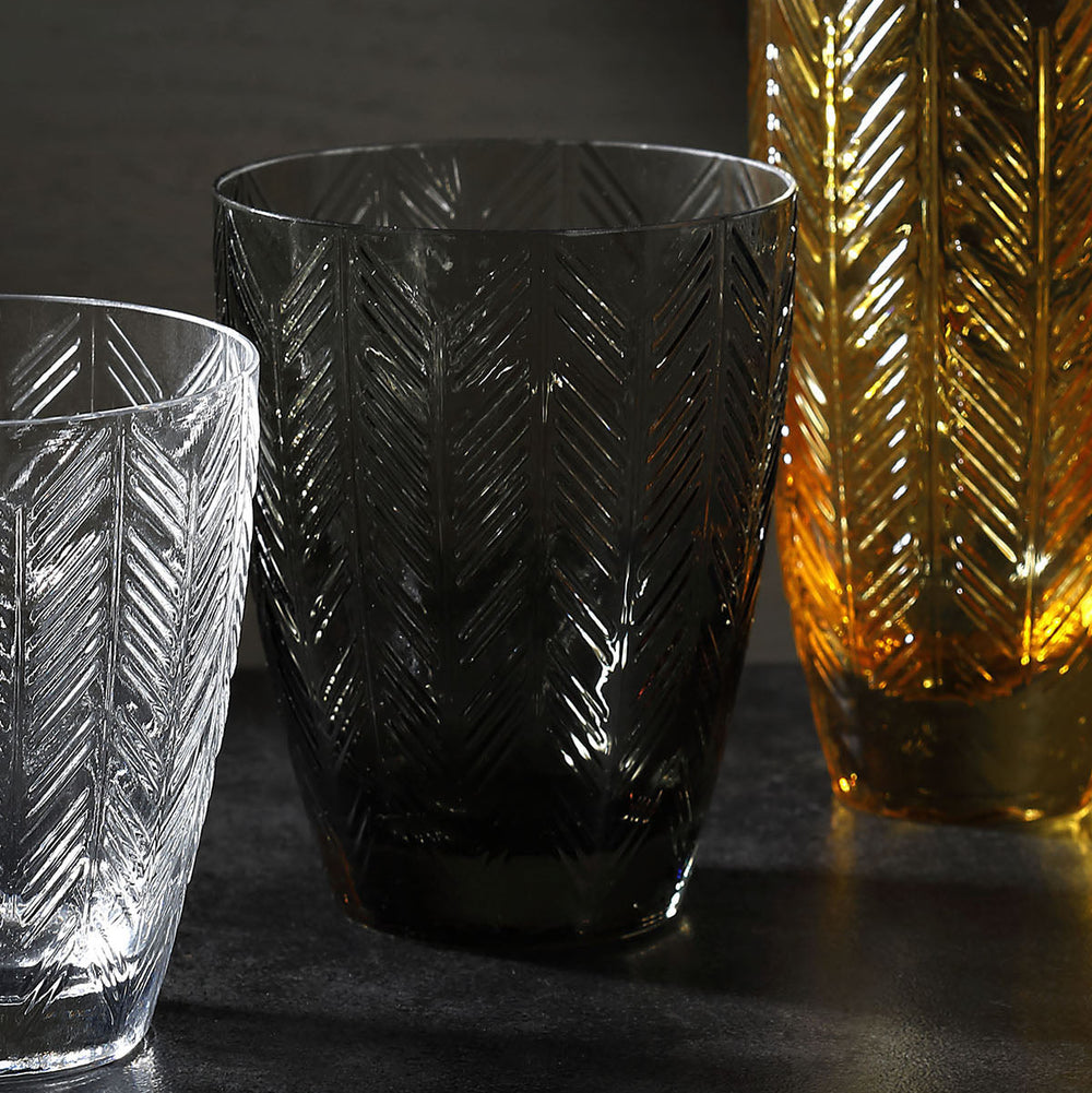 Zig Zag Grey Water Glass (Set of 6)