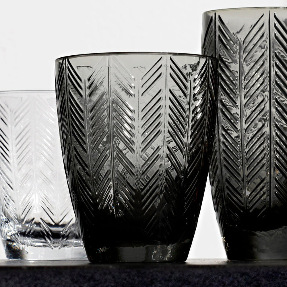 Zig Zag Grey Water Glass (Set of 6)