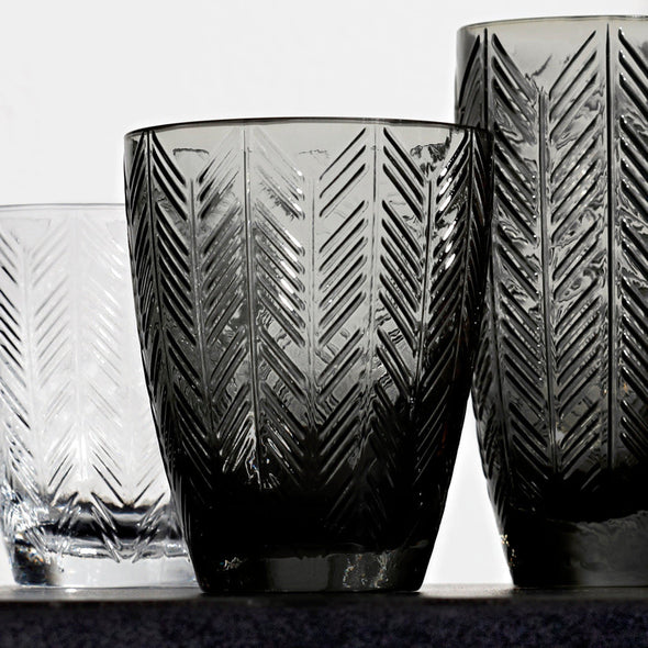 Zig Zag Grey Water Glass (Set of 6)