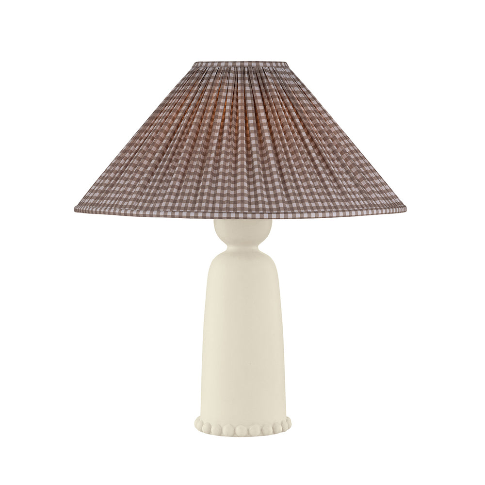 Rhea Table Lamp with Gingham Brown Shade
