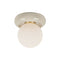 Tyra Flush Mount  option Aged Brass / Ceramic Ivory Crackle