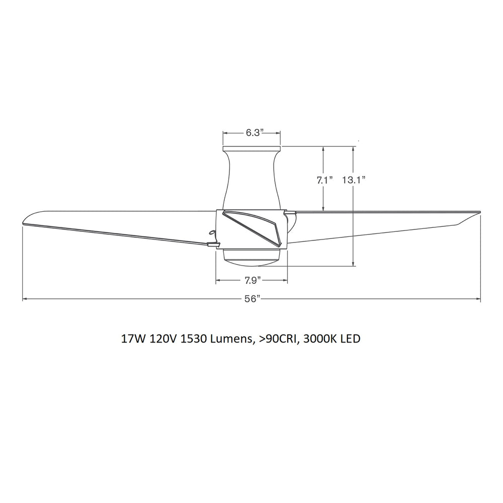 Ambit DC Flush Mount LED Ceiling Fan