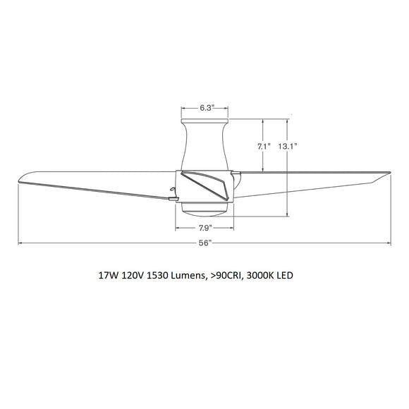 Ambit DC Flush Mount LED Ceiling Fan