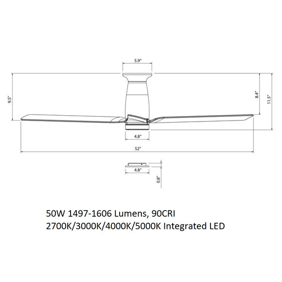 Smooth Indoor/Outdoor Flush Mount Ceiling Fan