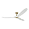 Maverick Max Indoor/Outdoor Ceiling Fan  option Burnished Brass / Matte White