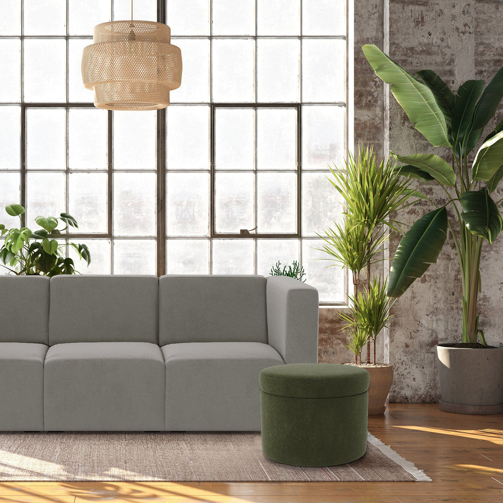 Round Storage Ottoman