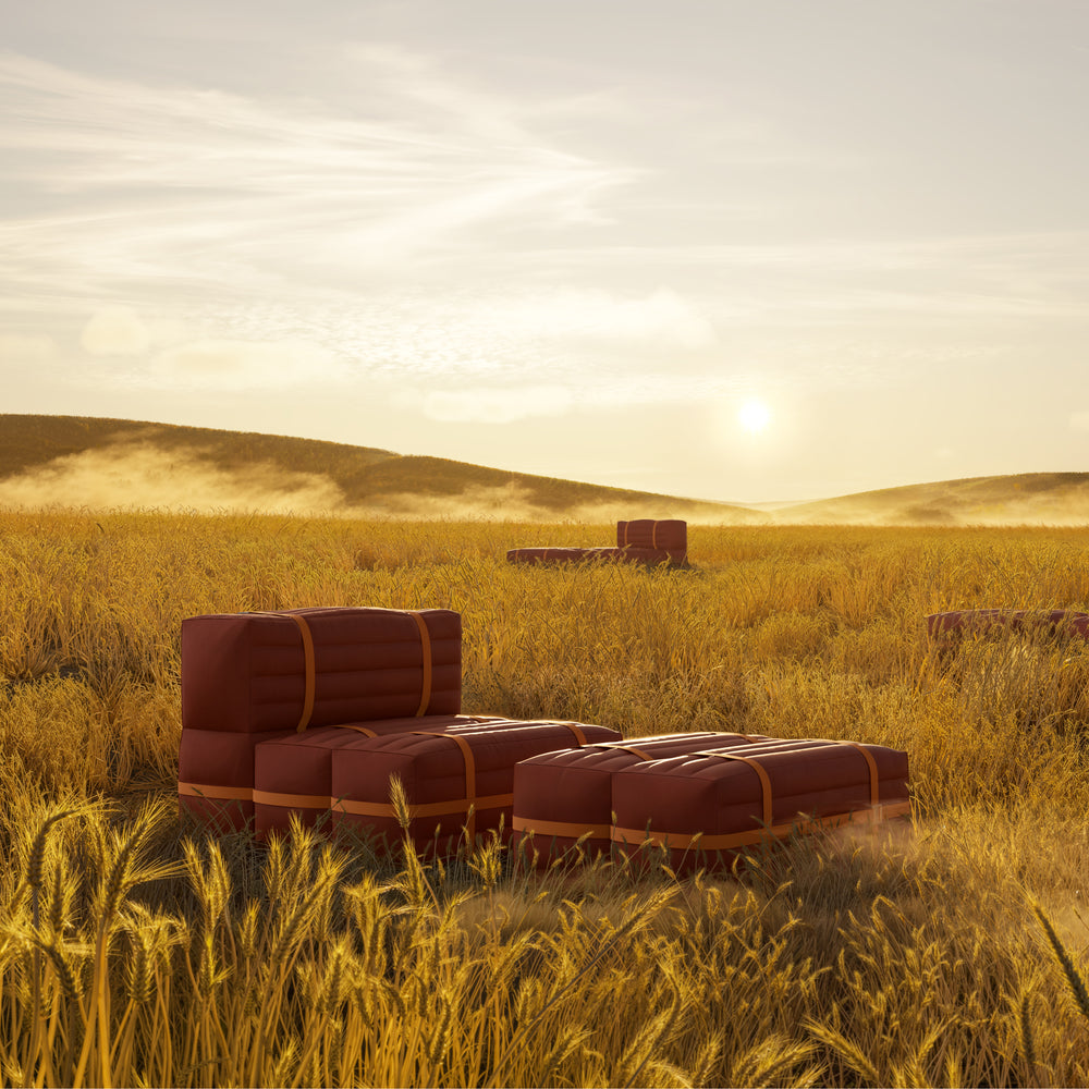 Haybale Lounge Chair with Footstool