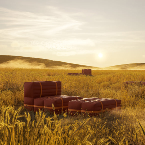 Haybale Lounge Chair with Footstool