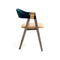 Mathilda Stackable Dining Chair  option Cire Ginger Leather (B0198) / Tonus 4 619 Green Blue (A3233)
