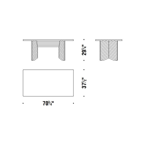 Rows Diagonal Dining Table