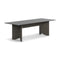 Rows Diagonal Dining Table with Glass Top  option Black / Coal Grey